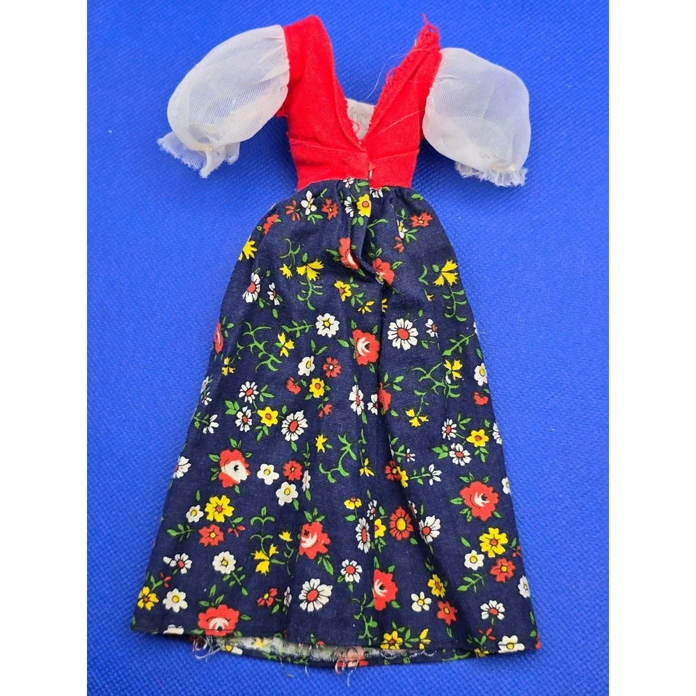 Vintage Barbie Doll Peasant Dress #7755 Black Label Clothing 1974